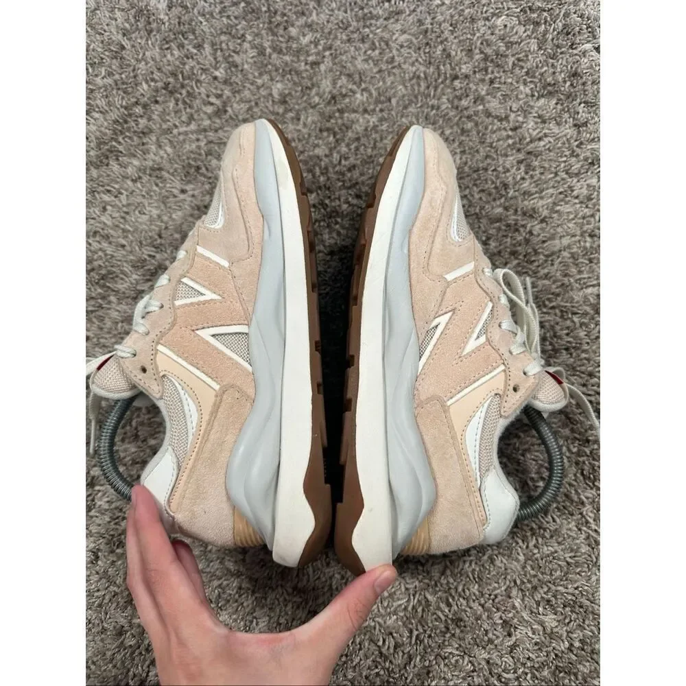 New Balance 57/40 Women's 7.5 'Vintage Rose' Beige Pink Chunky Sneakers Suede